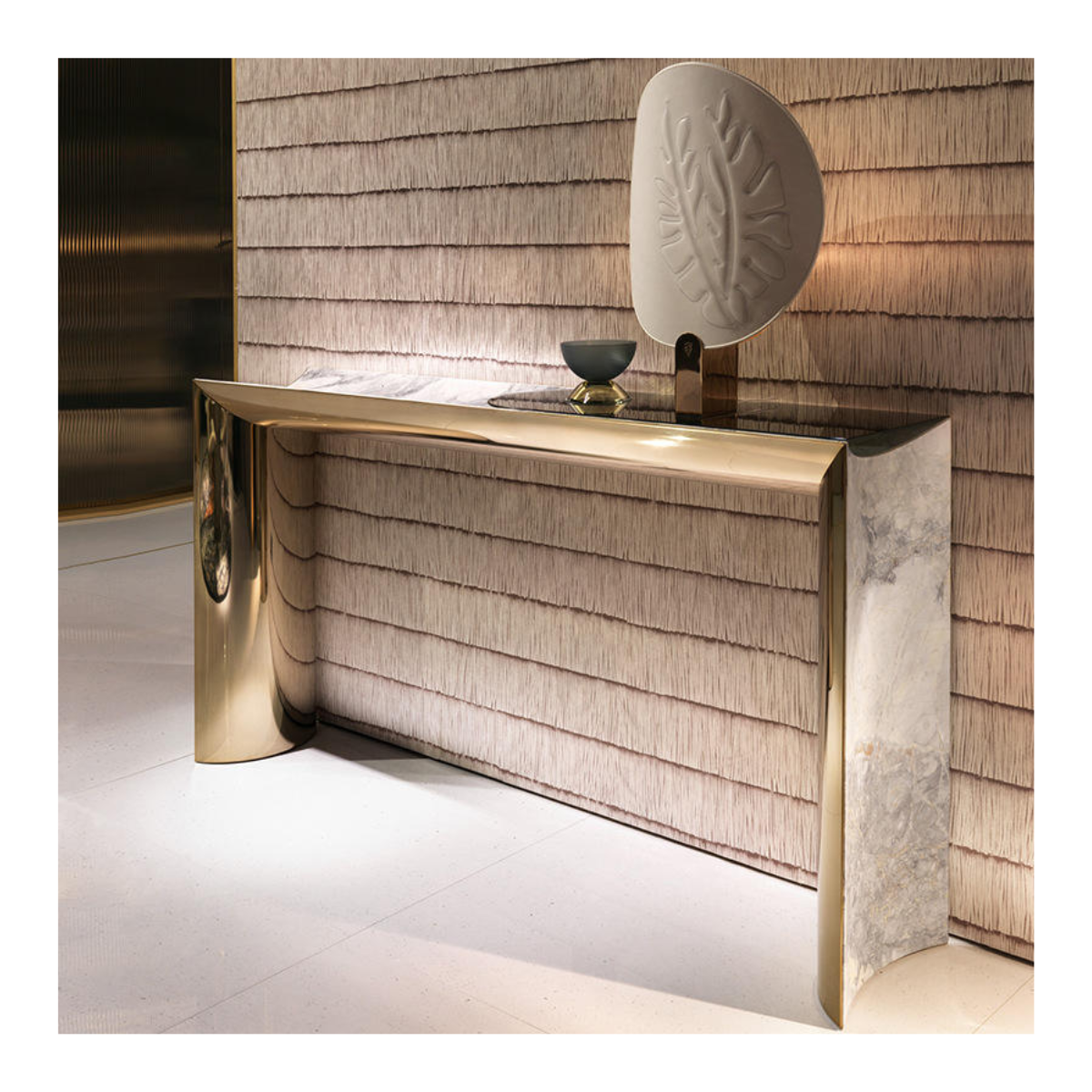 Arch Gold Marble Console Table